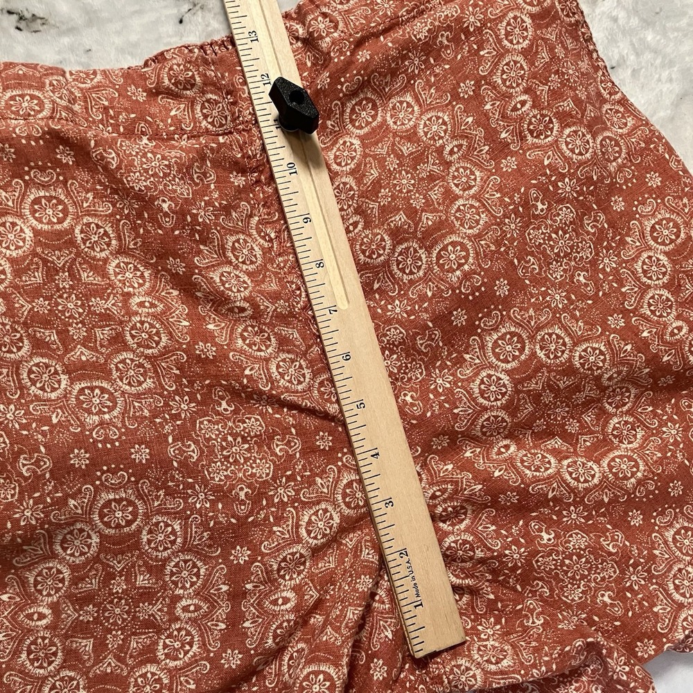 Fat Face Shorts Womens Size 14 Mid Rise Linear Batik Linen Pockets‎ - Picture 3 of 12